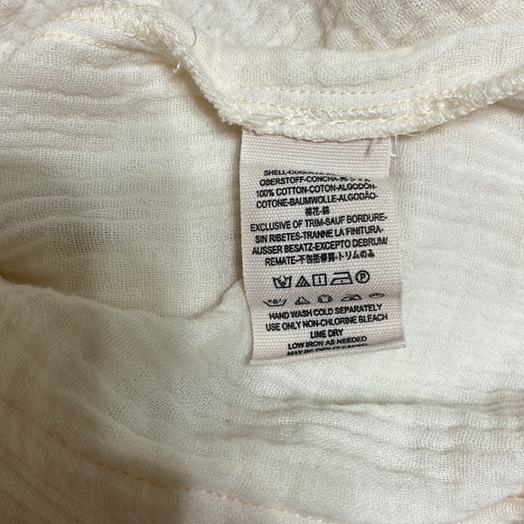 Free People cream crinkle gauze long sleeve top - Picture 9 of 11